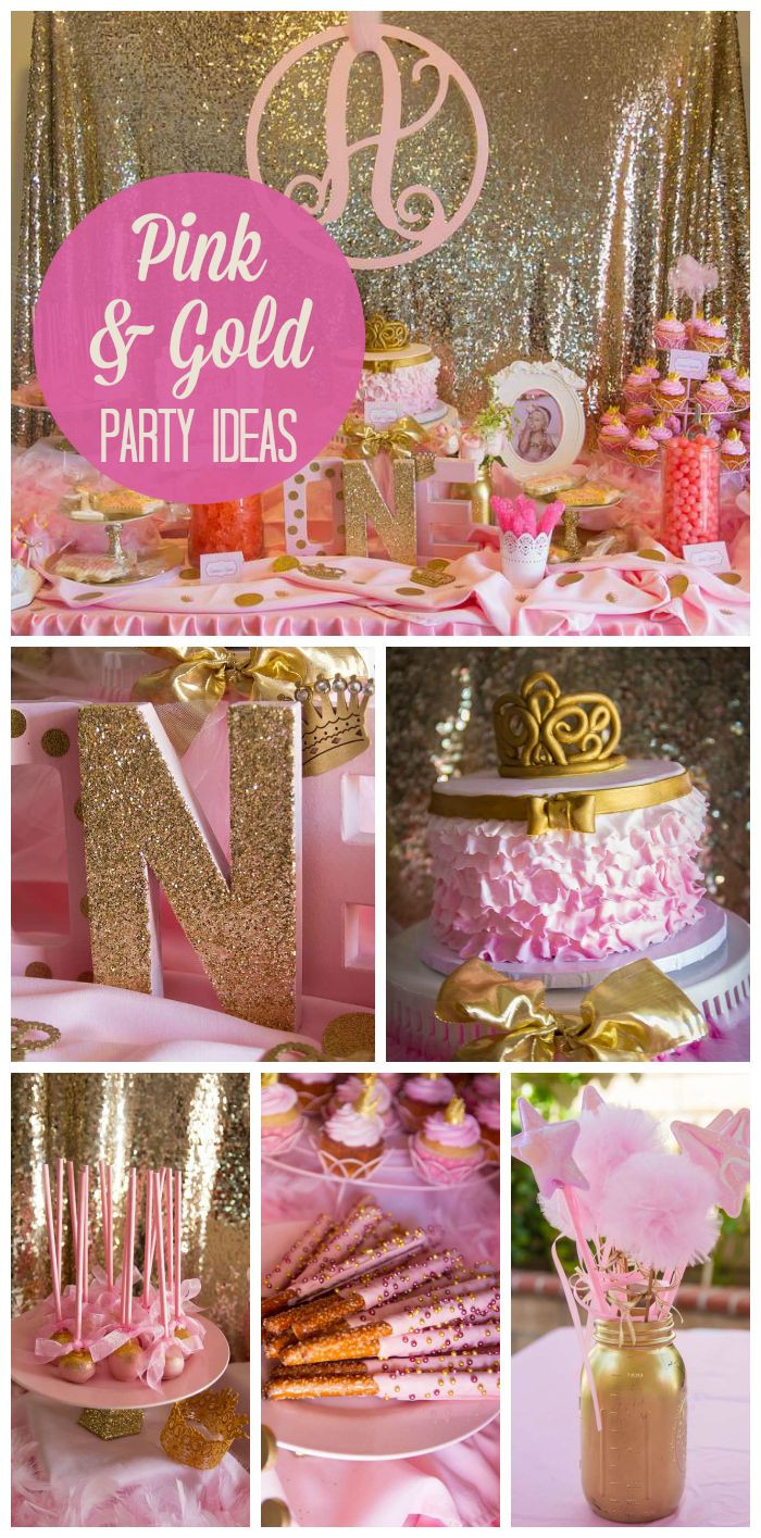 Gold And Pink Birthday Decorations
 Pink and Gold Birthday "Aubrey s Pink and Gold 1st