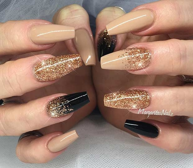 Gold Glitter Nail Designs
 New Years Nails Designs All For Fashions fashion