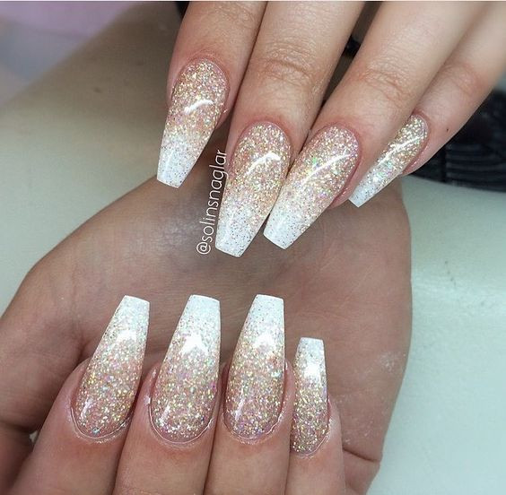 Gold Glitter Ombre Nails
 The Best Coffin Nails Ideas That Suit Everyone