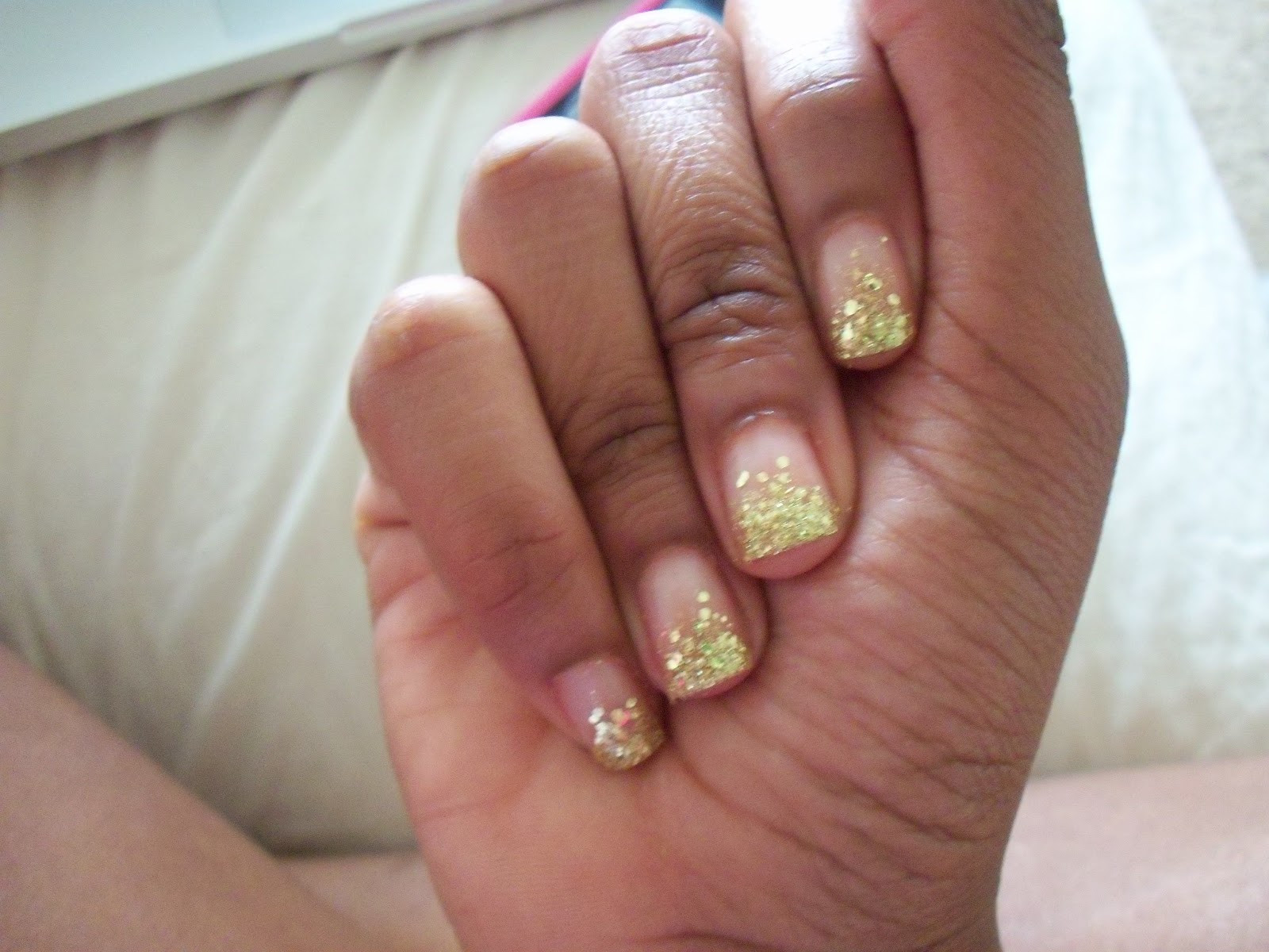 Gold Glitter Ombre Nails
 Simply Ebony Simple Chic Nails Gold Glitter Ombre Nails