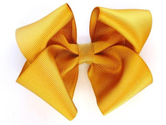 Gold Hair Bow For Baby
 gold hair bow boutique baby toddler big girl hair by