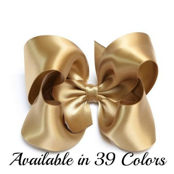Gold Hair Bow For Baby
 Gold Satin Bow Girls Hair Bows Gold Hair Bow Satin Hair