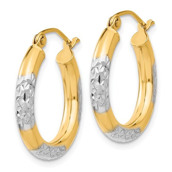 Gold Hoop Earrings Walmart
 Diamond2Deal 14k Yellow Gold Solid Hoop Earrings for