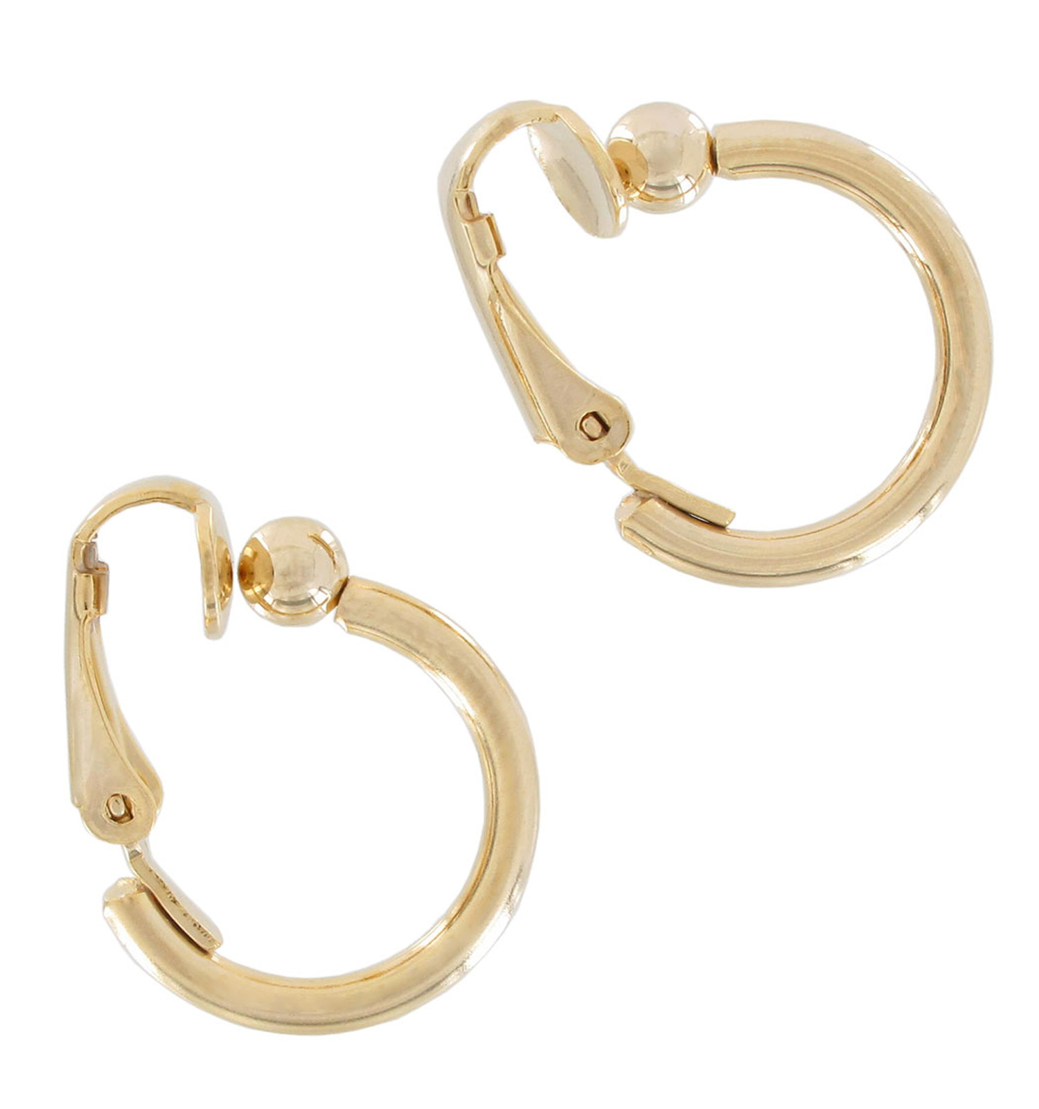 Gold Hoop Earrings Walmart
 Small Yellow Gold Tone Clip Hoop Earrings 1 2