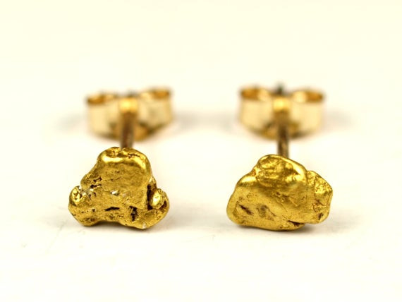 Gold Nugget Earrings
 Natural Gold Nug Earrings from California by
