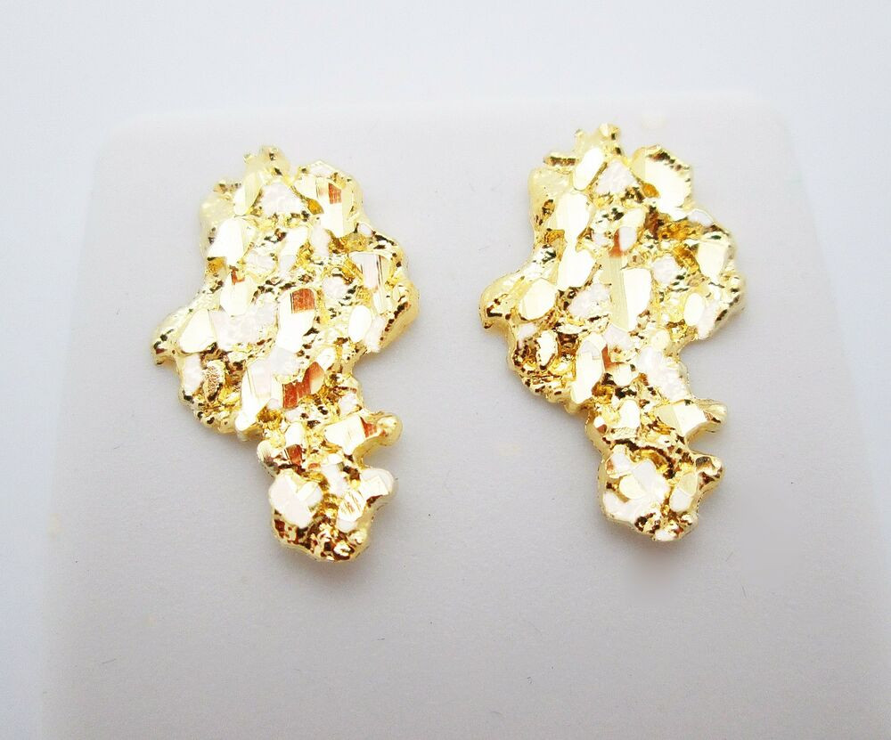 Gold Nugget Earrings
 Men s 10k Yellow Gold Nug Earrings