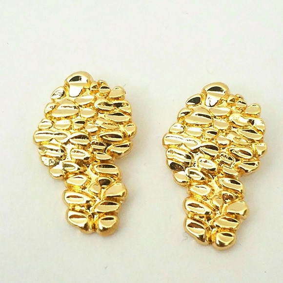 Gold Nugget Earrings
 unbranded Jewelry