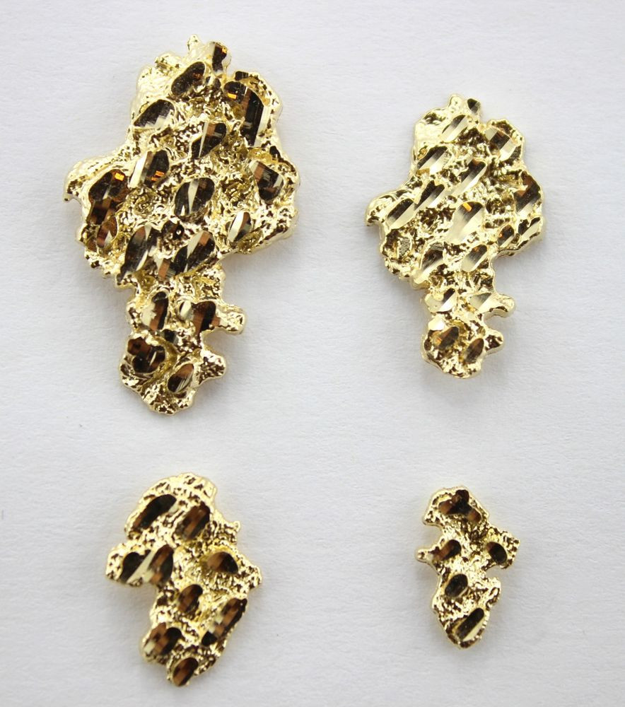 Gold Nugget Earrings
 Authentic 10k Solid Yellow Gold Nug Stud Earrings Men