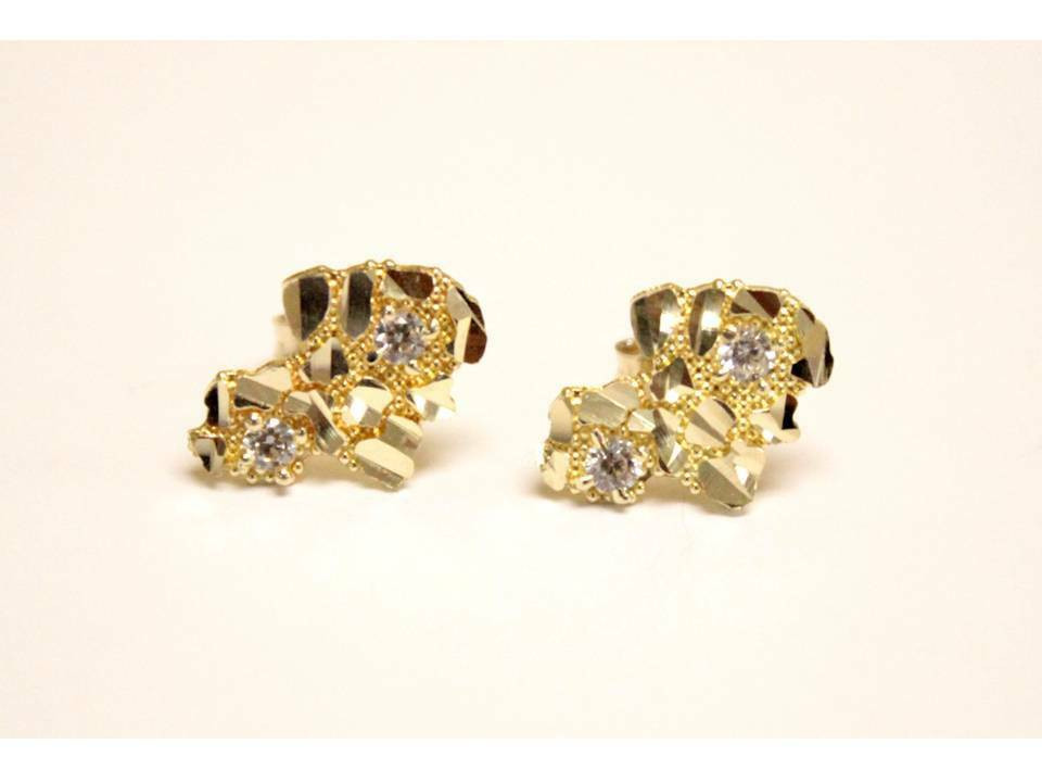 Gold Nugget Earrings
 10k Real Gold Yellow Nug Stud Earring Uni Men La s