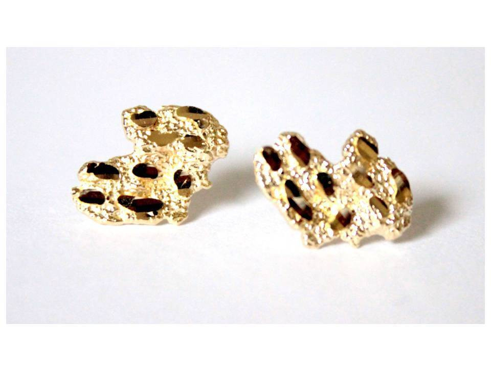 Gold Nugget Earrings
 10k Real Gold Yellow Nug Stud Earring Uni Men La s