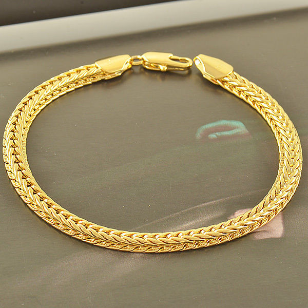 Gold Snake Bracelet
 Handsome Wristband 14K Gold Filled Mens Stainless Steel