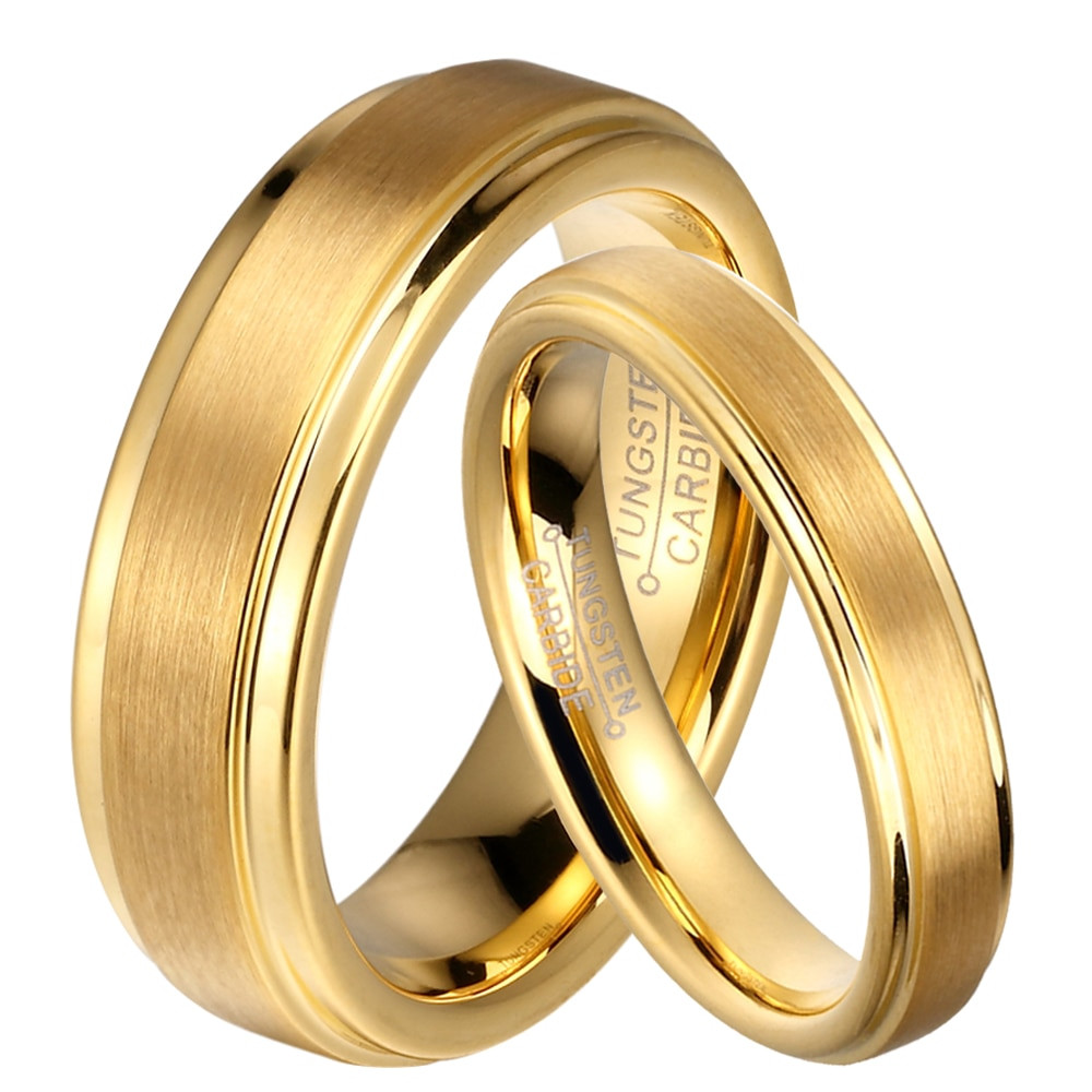 Gold Wedding Rings For Him
 Aliexpress Buy Soul Men 1 Pair Gold Color Tungsten