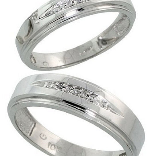 Gold Wedding Rings For Him
 Buy 10k White Gold Diamond Wedding Rings Set for Him and