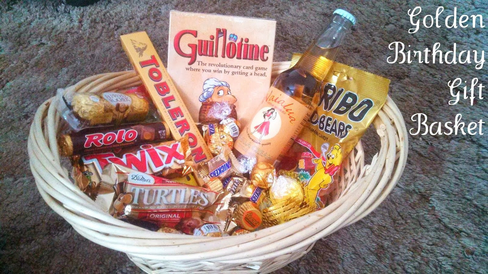 Golden Birthday Gift Ideas For Him
 Golden Birthday Gift Basket Idea