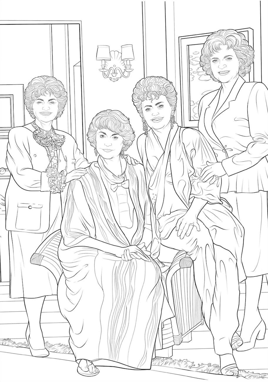 Golden Girls Coloring Pages
 Hair With Gold Highlights Coloring Pages