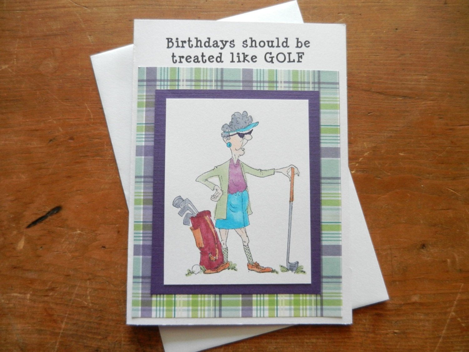 Golf Birthday Wishes
 Golf Handmade Golf Birthday Greeting Card w Older Woman