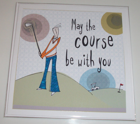 Golf Birthday Wishes
 Male golf themed birthday card from Bloke range May the