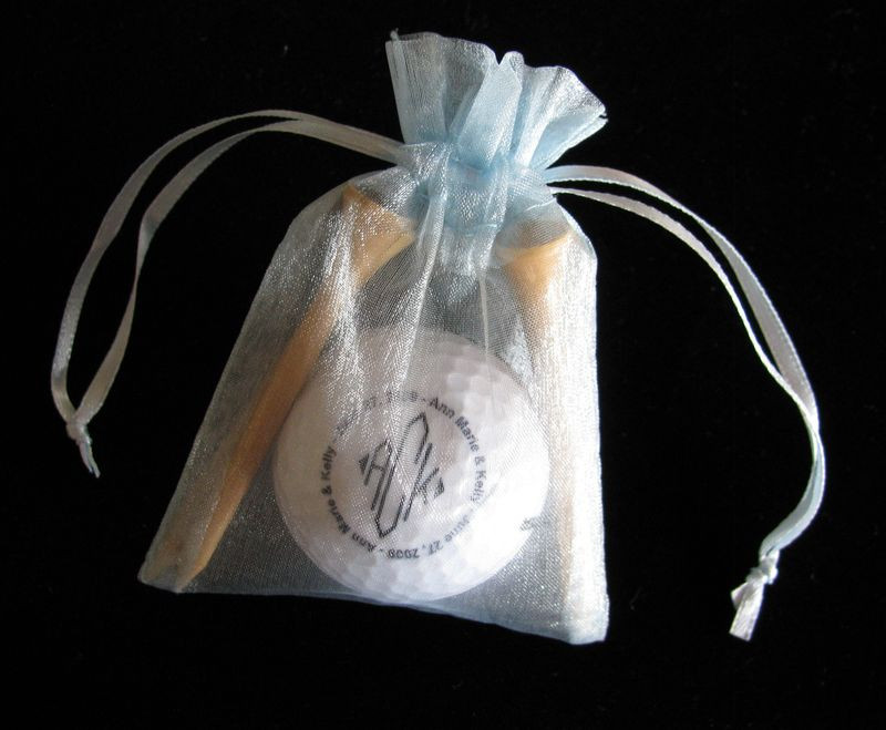 Golf Wedding Favors
 Personalized Golf Tees and Golf Balls for Wedding Favors