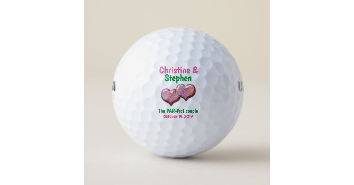 Golf Wedding Favors
 Pink Two Hearts Joined Wedding Favor Golf Balls
