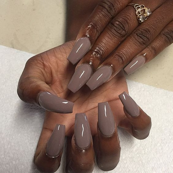 Good Nail Colors For Brown Skin
 Multi Shapes Brown Acrylic Fingernails For Fall 30