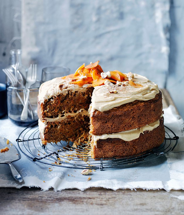 Gourmet Cake Recipes
 Ginger carrot cake with salted butterscotch frosting