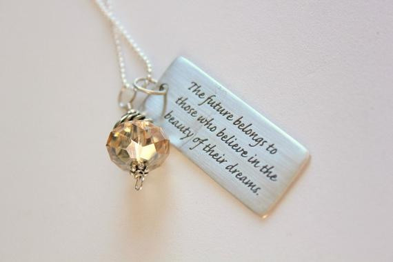 Graduation Engraving Quotes
 Graduation Necklace Graduation Gift for her The Future