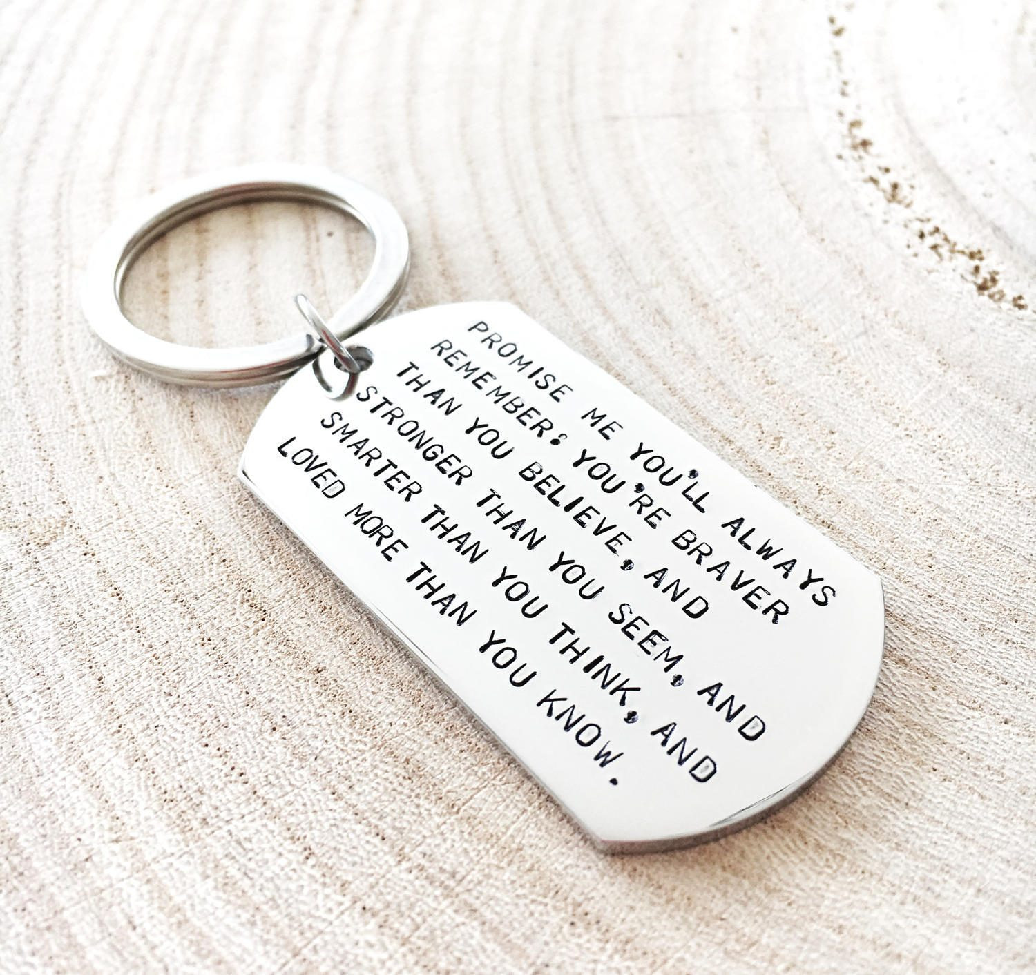 Graduation Gift Ideas For Nephew
 Graduation Keychain Quote Keyring Inspiration Gift For Him