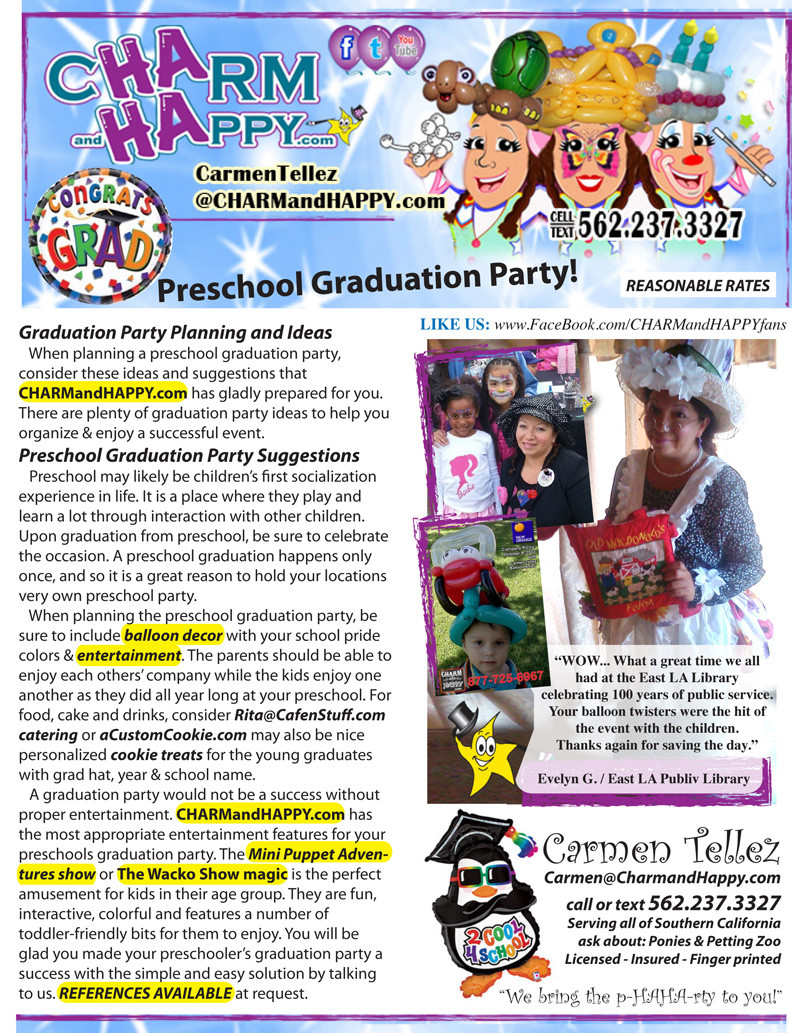Graduation Party Entertainment Ideas
 Preschool Graduation Party Planning and Ideas