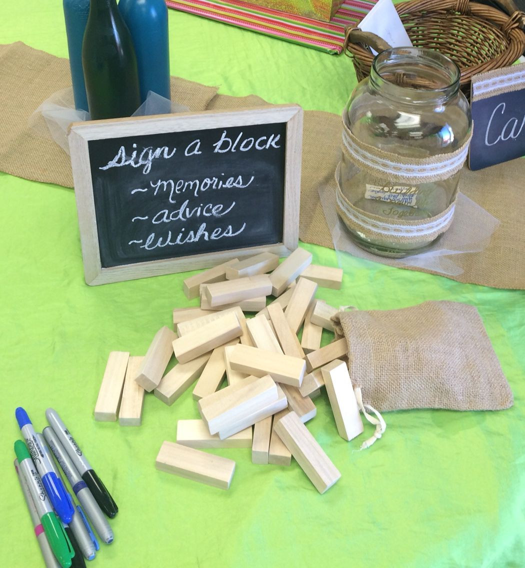 Graduation Party Gift Ideas For Guests
 Replaces a guest book Guests sign Jenga game pieces and