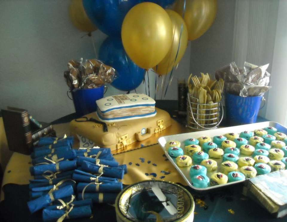Graduation Party Ideas Blue And Gold
 College Graduation Graduation End of School "Gold and