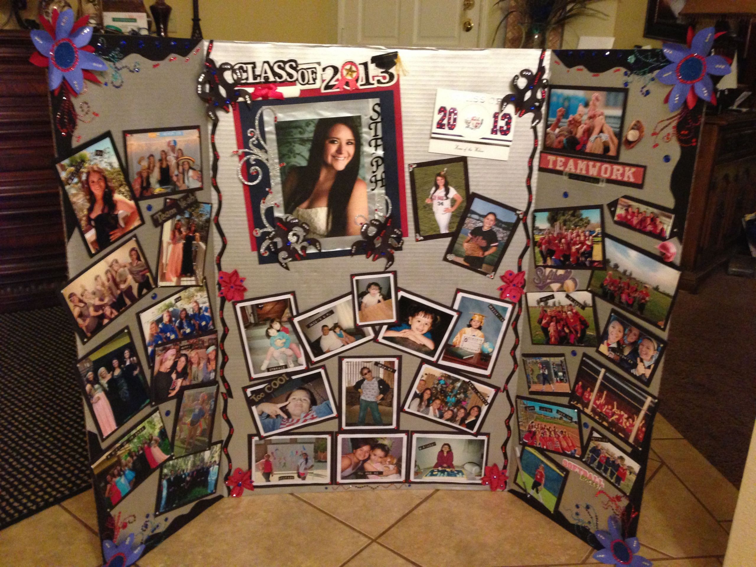 Graduation Party Ideas For High School Seniors
 High school senior memory board The center has from baby