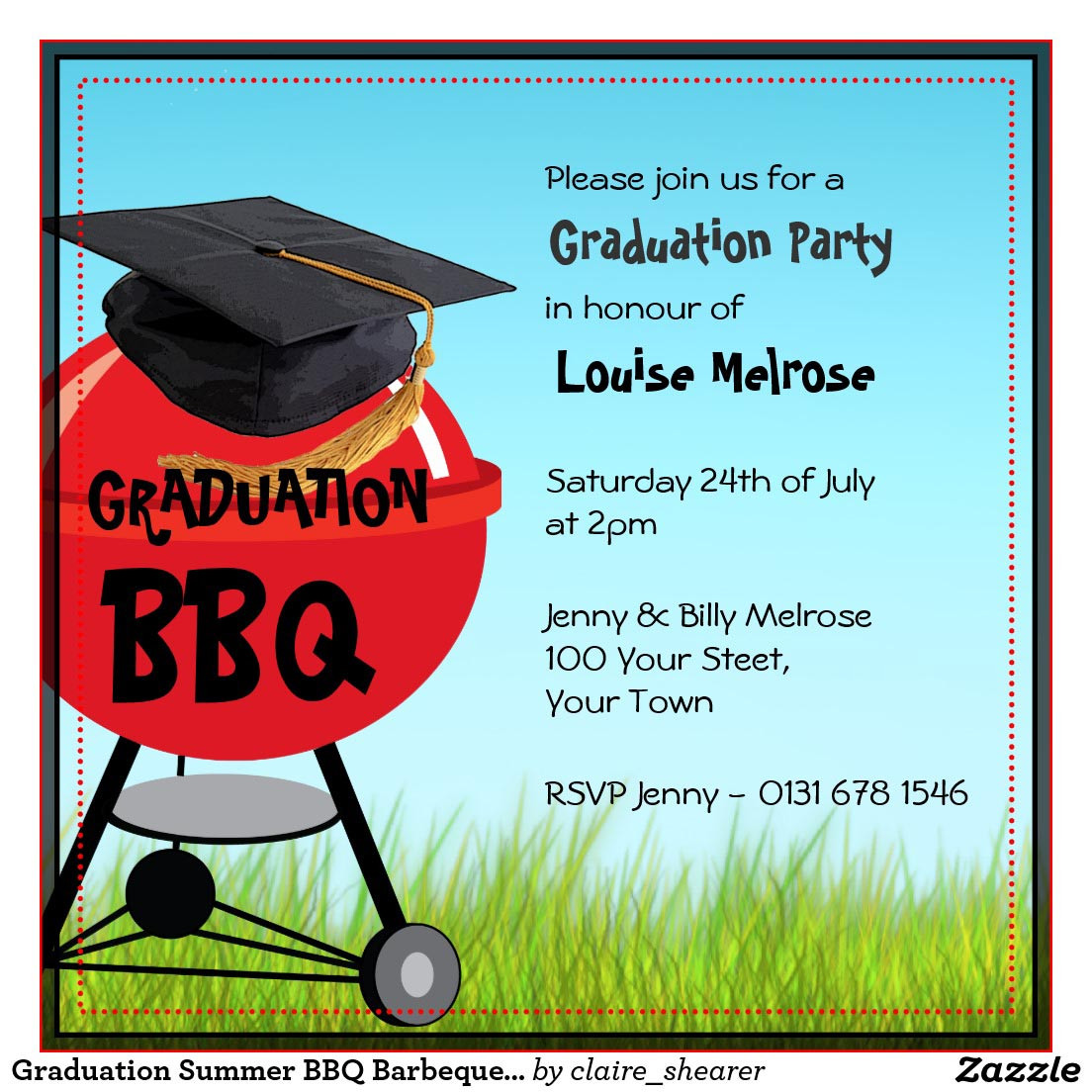 Graduation Party Invitation Wording Ideas
 BBQ Graduation Party Invitations