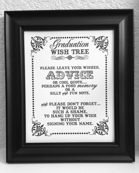 Graduation Party Sign In Ideas
 Graduation Wish Tree Sign Wishing Tree Guest Book Sign