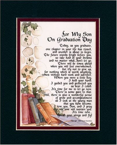 Graduation Quotes From Parents To Son
 "For My Son on Graduation Day" Touching 8x10 Poem Double