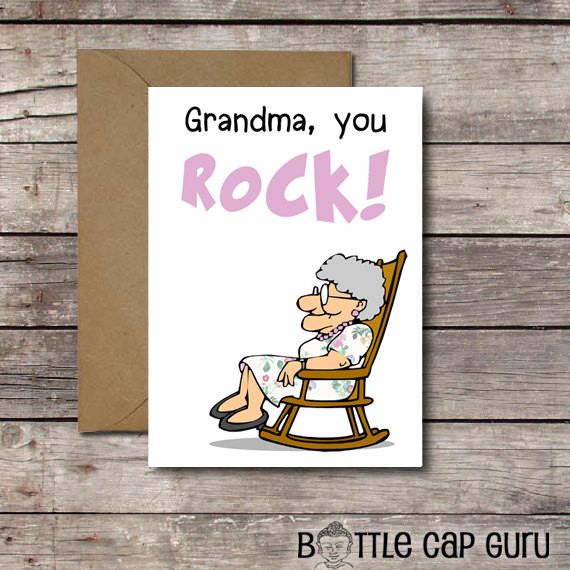 Grandma Birthday Card
 Grandma You Rock Funny Printable Birthday Card for