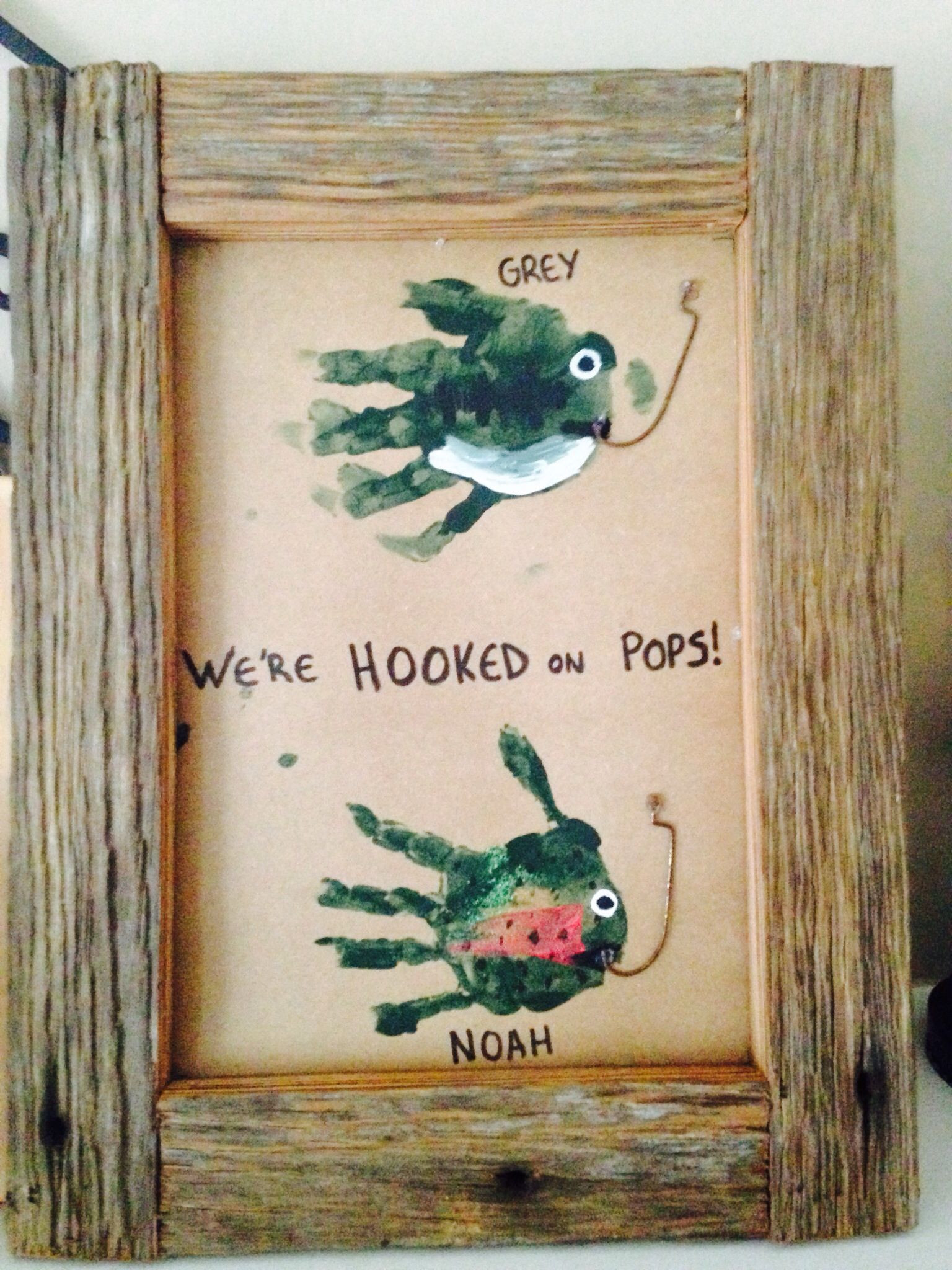Grandpa Gift Ideas From Baby
 Bass and trout handprint fish for grandpa