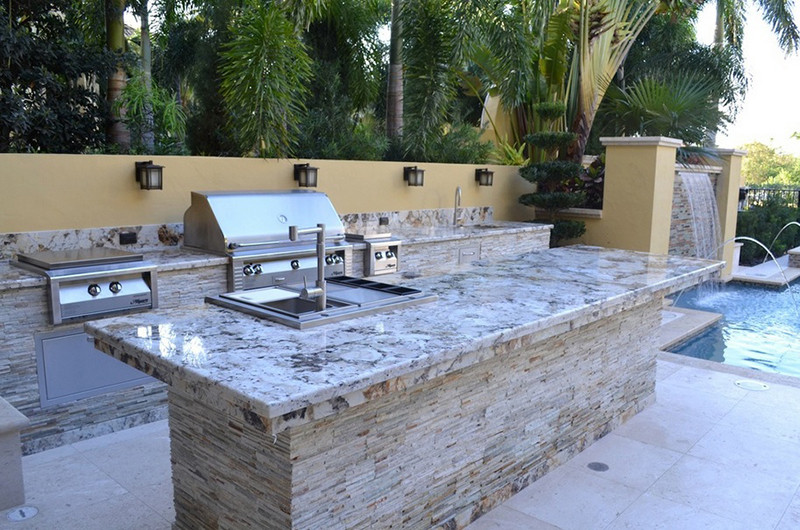 Granite Outdoor Kitchen
 Outdoor Kitchen Countertops Stone and Tile Options