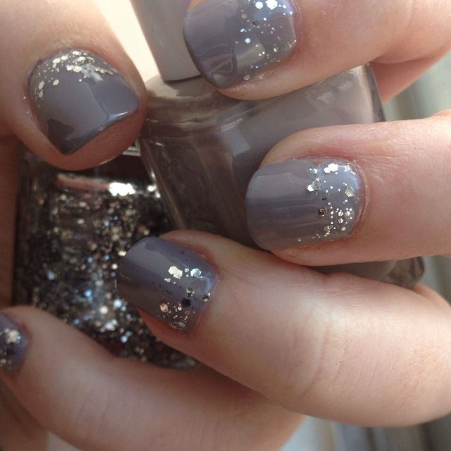 Gray Glitter Nails
 1054 best images about 50 Shades on Pinterest