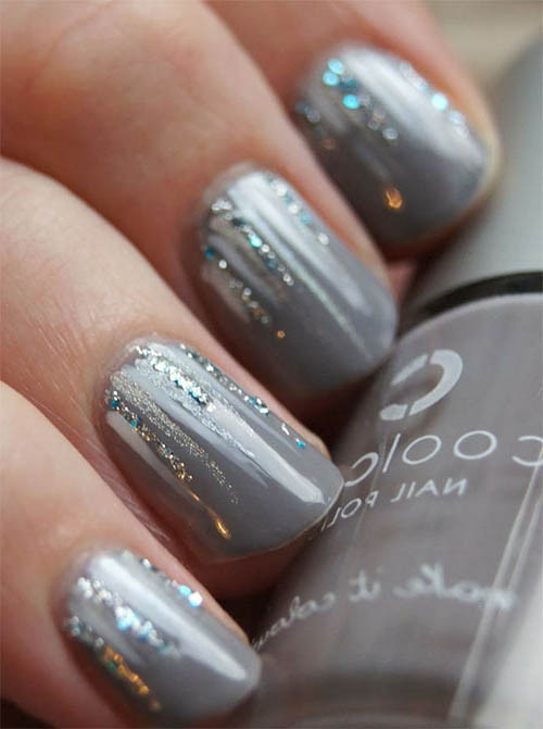 Gray Glitter Nails
 55 Most Beautiful Gray Nail Art Design Ideas