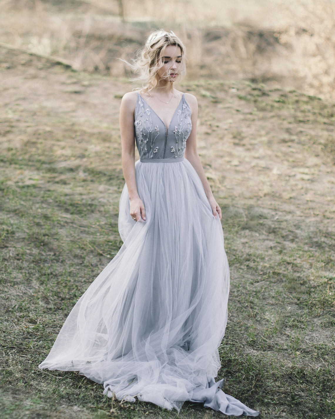 Gray Wedding Dress
 Romantic wedding dresses for the bride who wants subtle