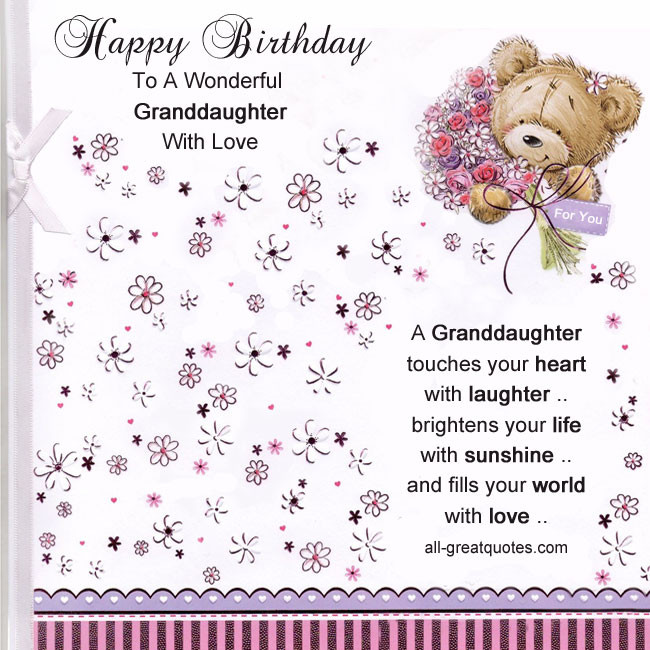 Great Birthday Quotes For Her
 Granddaughter Poems And Quotes QuotesGram