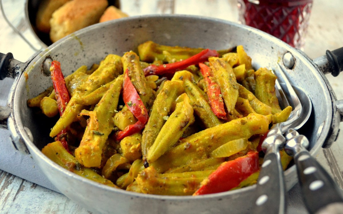Greek Vegetarian Recipes
 Spicy Greek Baked Okra [Vegan Gluten Free] e Green
