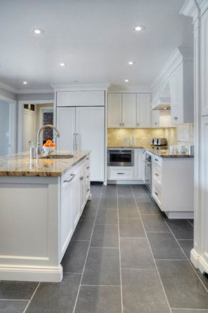 Grey Kitchen Tile
 30 Tile Flooring Ideas With Pros And Cons DigsDigs