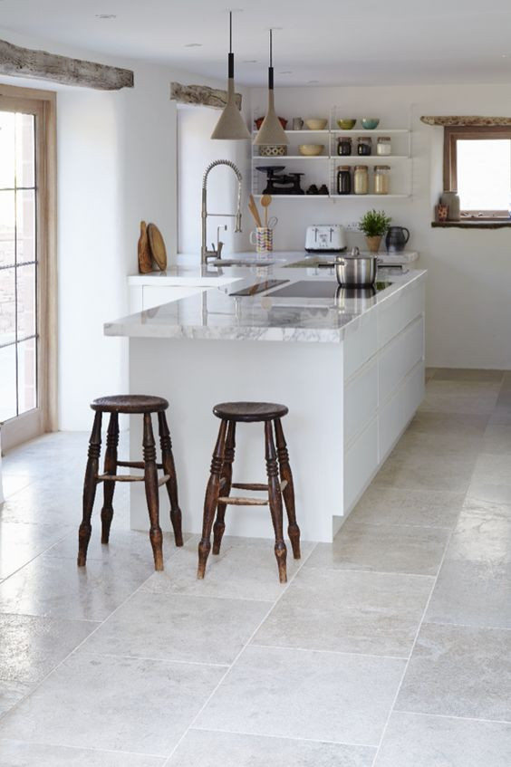 Grey Kitchen Tile
 25 Stone Flooring Ideas With Pros And Cons DigsDigs
