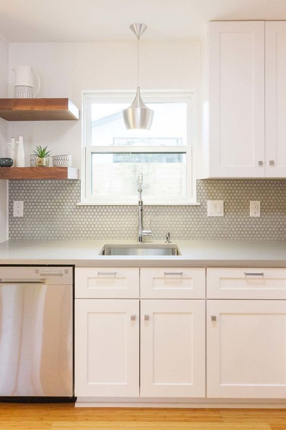 Grey Kitchen Tile
 28 Creative Penny Tiles Ideas For Kitchens DigsDigs