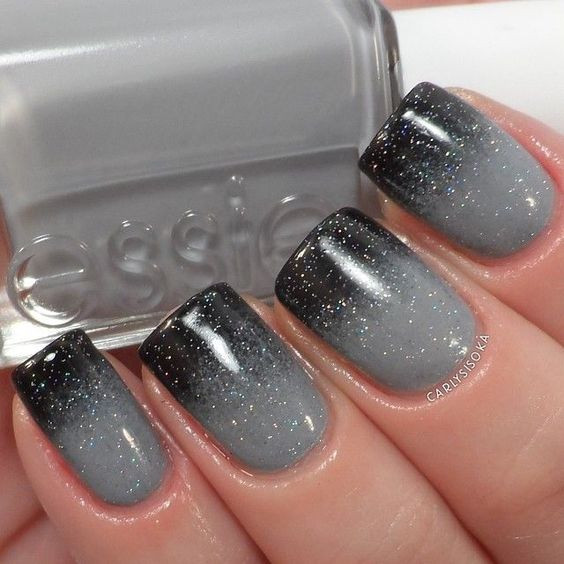 Grey Nails With Glitter
 The Classic Grey Polish Stylish 75 Picks for Grey Nail
