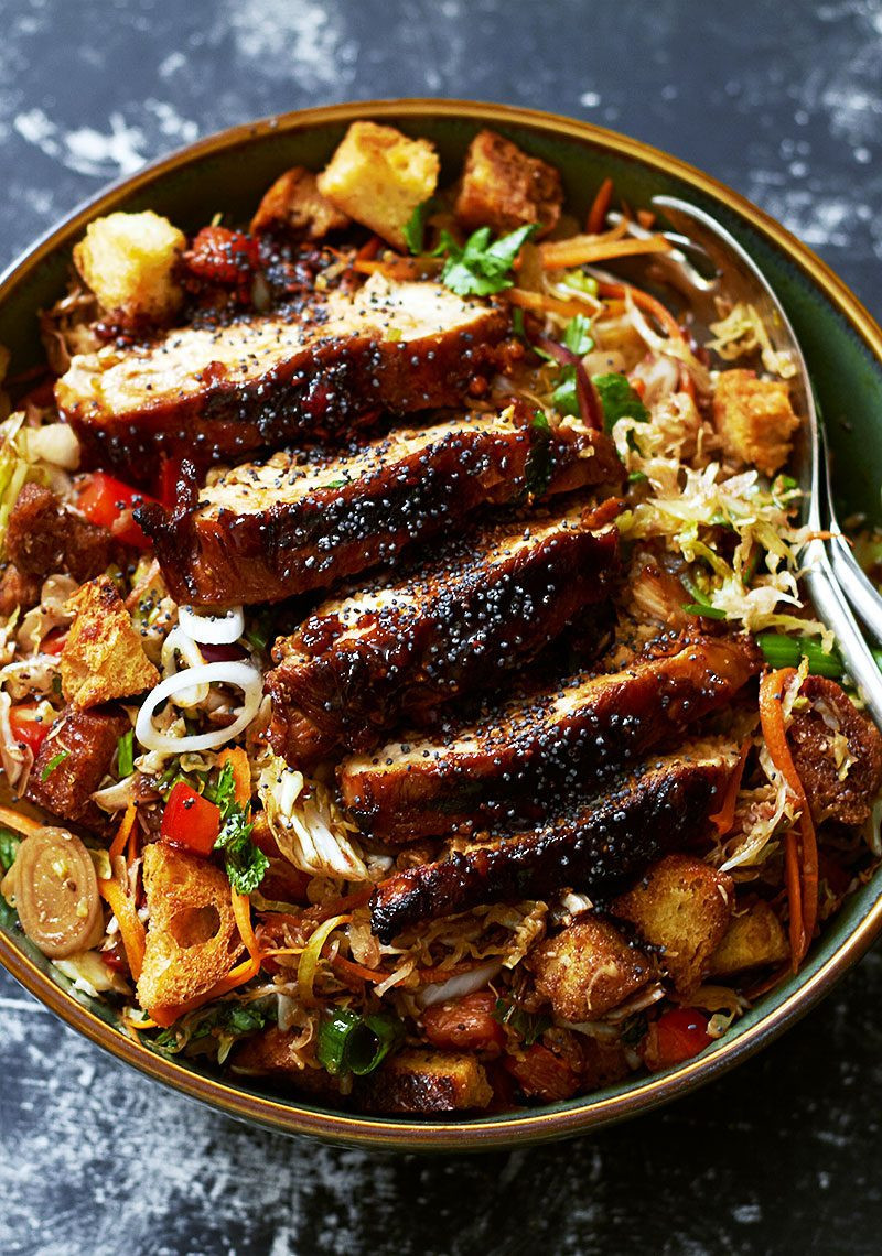 Grilled Dinner Ideas
 Grilled Chicken Cabbage Salad Salad with Raspberry