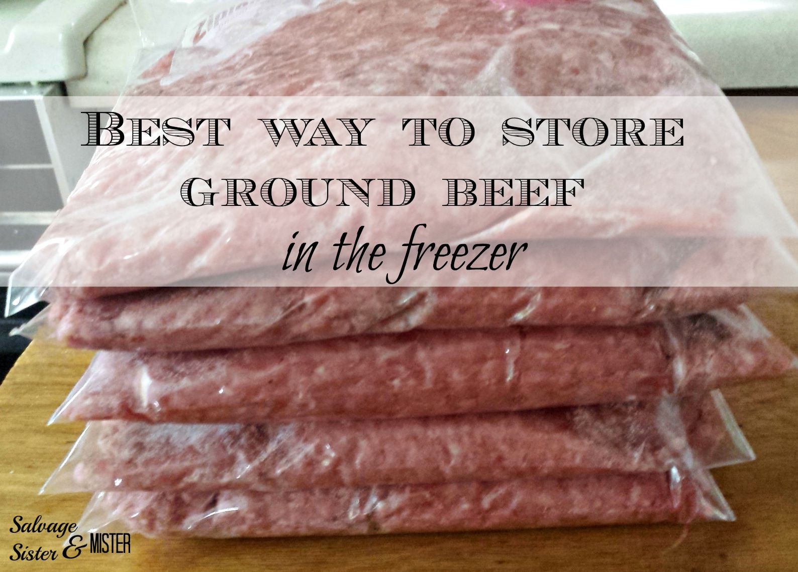 Ground Beef In Freezer
 A Big Chunk of Meat Salvage Sister and Mister