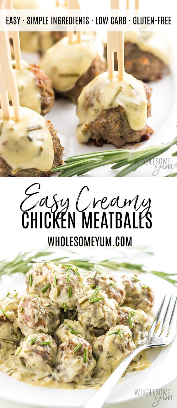 Ground Chicken Recipes Healthy
 Healthy Ground Chicken Meatballs in Creamy Sauce