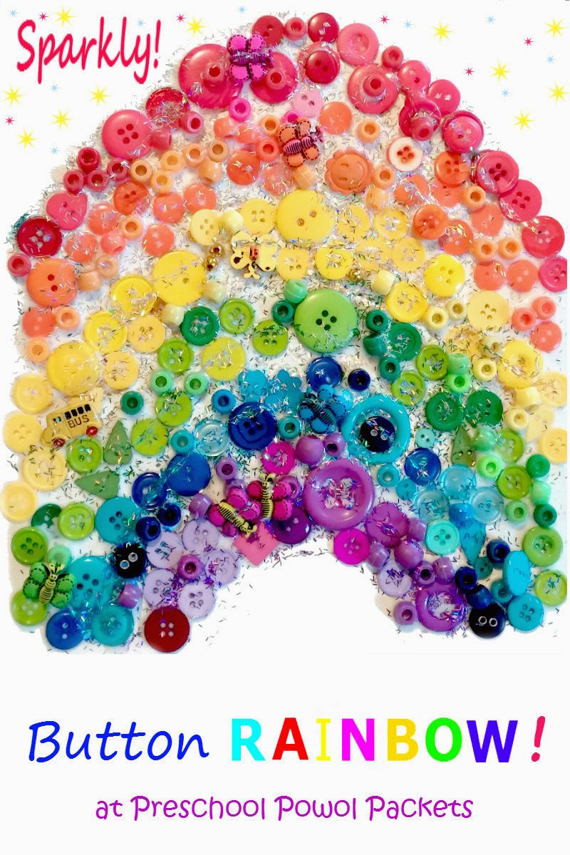 Group Art Project For Kids
 Preschool Collaborative Art Sparkly Button Rainbow